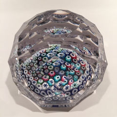 Vintage Whitefriars Art Glass Paperweight Closepacked Millefiori Complex Faceted