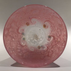 Large Perthshire Art Glass Paperweight Style Millefiori Pink & White Flower Vase