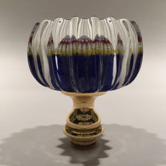 Perthshire Art Glass Paperweight Scalloped Edge Doorknob Concentric Millefiori