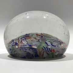 Large Antique Baccarat Art Glass Paperweight End of Day Latticinio Scramble