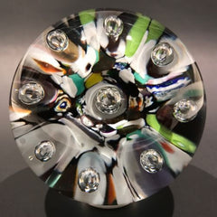 Vintage Caithness Paul Ysart Art Glass Paperweight Millefiori Single Harlequin
