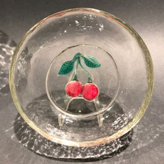 Alfredo Barbini Art Glass Paperweight Style Dessert Bowls Lampworked Cherries