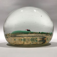 Vintage John Gentile Art Glass Paperweight Lampworked Snake and Lady Bug