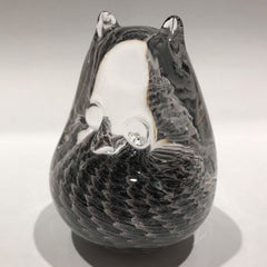 FM Ronneby Sweden Handmade Art Glass Sculpture Owl Figurine