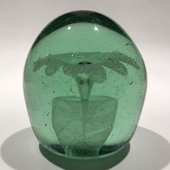 Antique English Floral Green Bottle Dump Art Glass Paperweight