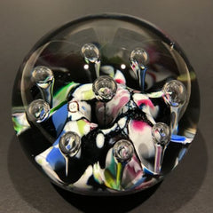 Vintage Caithness Paul Ysart Art Glass Paperweight Millefiori Single Harlequin