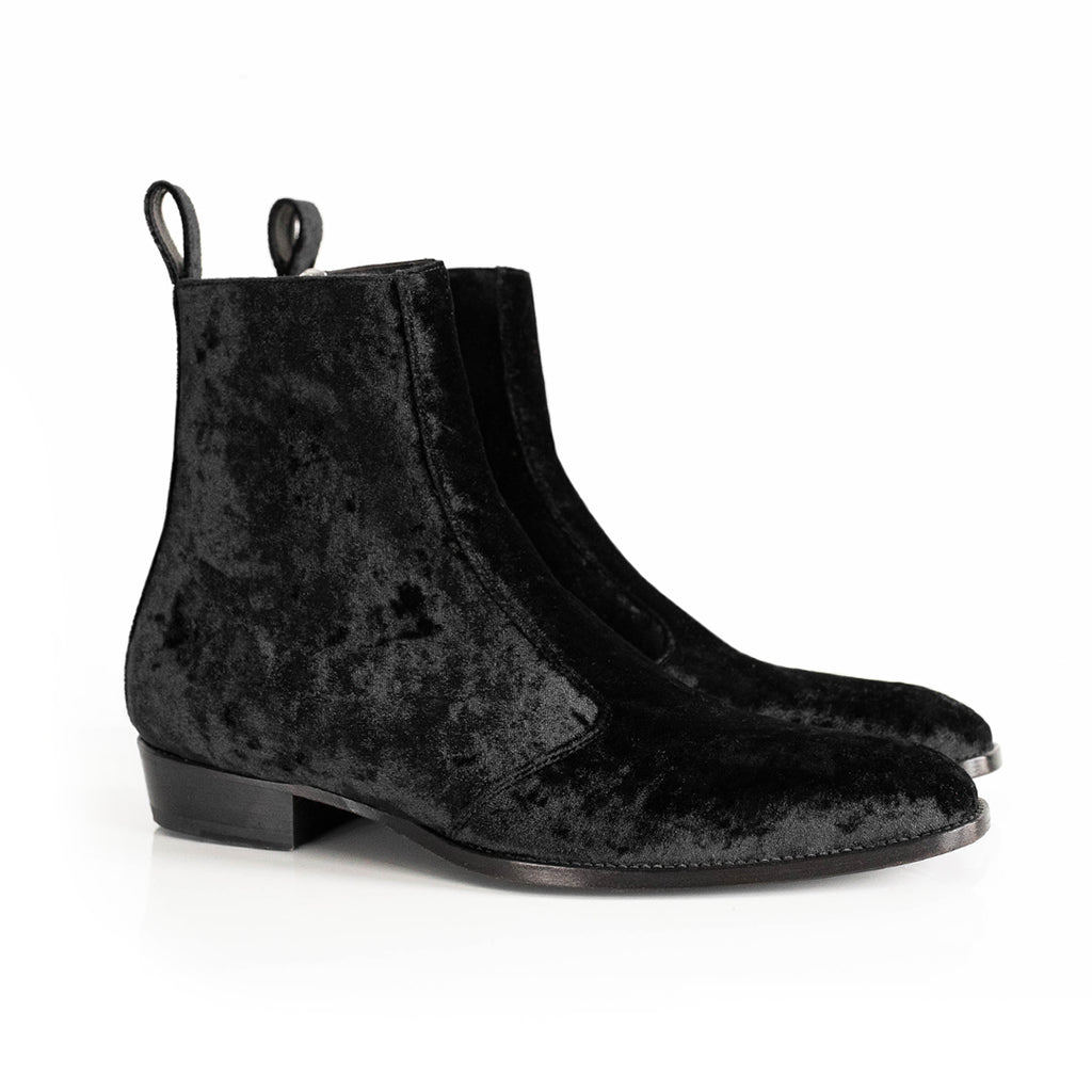 reggio velvet chelsea boots