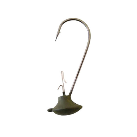 Gamakatsu Stand Up Alien Head Hook Size 3/0, 3/16 oz, Green Pumpkin, Per 4