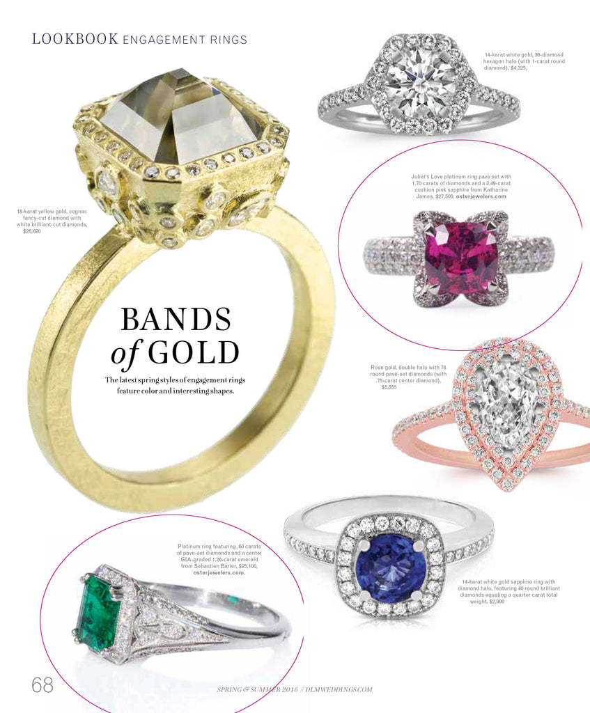Oster Jewelers Pink Sapphire & Emerald diamond rings