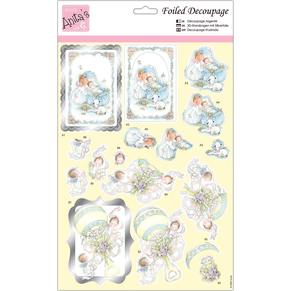 Docrafts Anitas Decoupage Foiled New Born Cribs