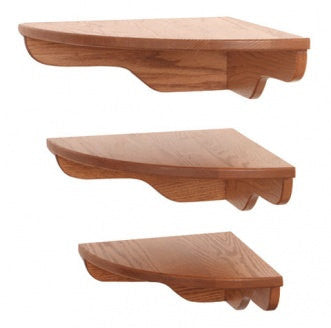 Solid oak corner shelf group