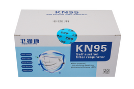 KN95 (Pack Of 20) Personal Protective Equipment - Self Suction Filter Respirator- Box of 20 individually packaged.
