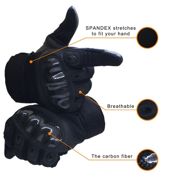 Upgraded Men's Full Finger Tech Touch Gloves  of PU Leather for Motorcycle Climbing hiking Outdoor Sports Smart Gloves, OMGAI 