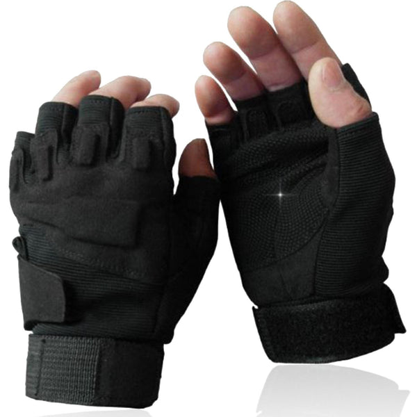 OMGAI Fingerless Cycling Gloves Outdoor Sports Light Gloves,Black