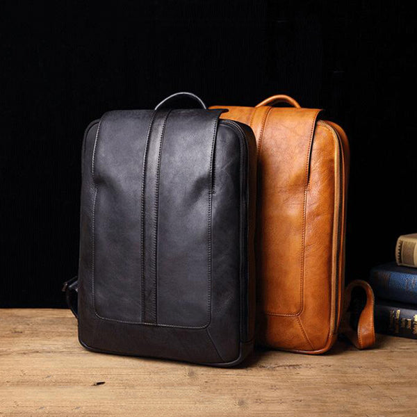 leather laptop backpack mens