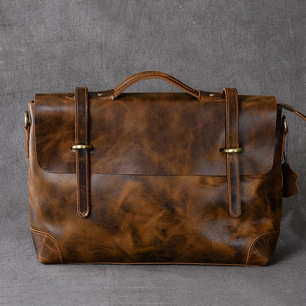 crazy horse leather briefcase