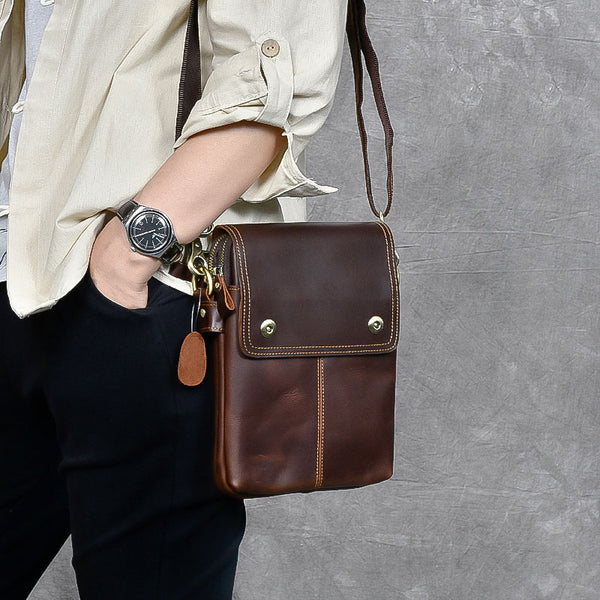 leather small messenger bag