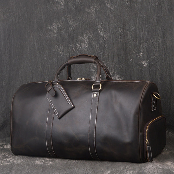 full grain leather travel bag