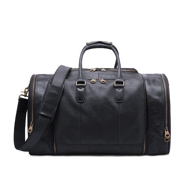 full grain leather weekender bag