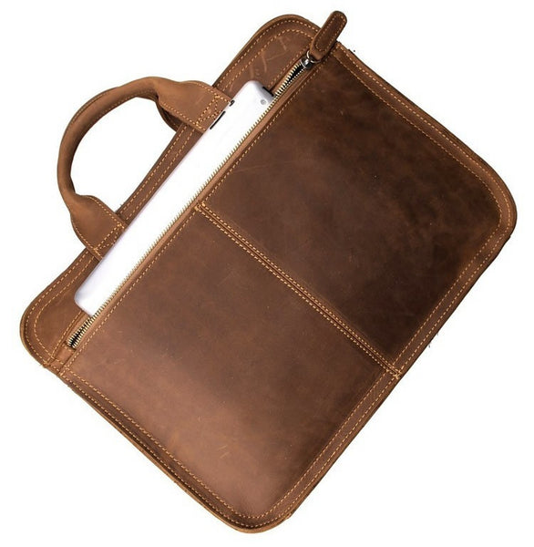 handmade leather laptop bag