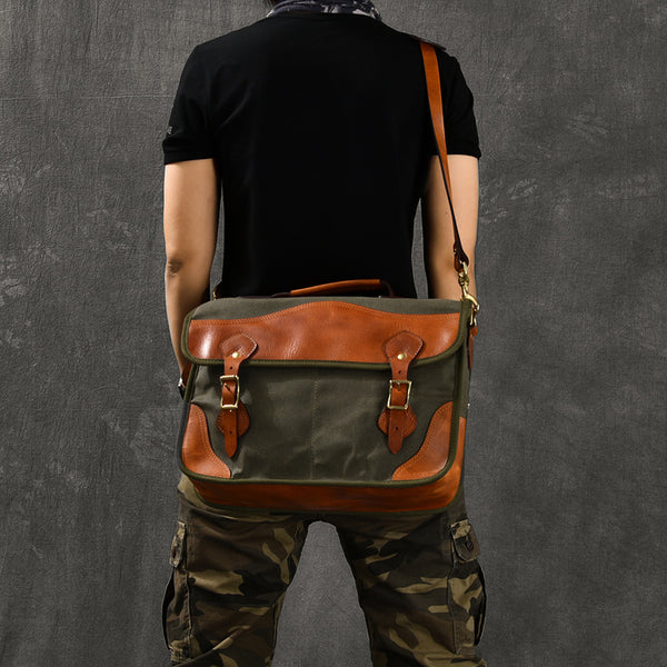 leather messenger bag satchel