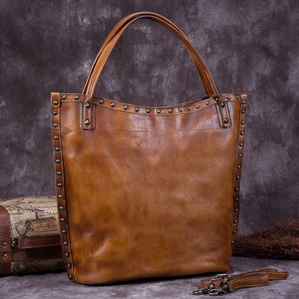 Handmade Full Grain Leather Women Tote Bag, Shopper Bag, Handbag A0050 – ROCKCOWLEATHERSTUDIO