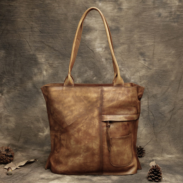 Handmade Vintage Leather Handbags, Top Grain Leather Tote Bag, Shoulde – ROCKCOWLEATHERSTUDIO