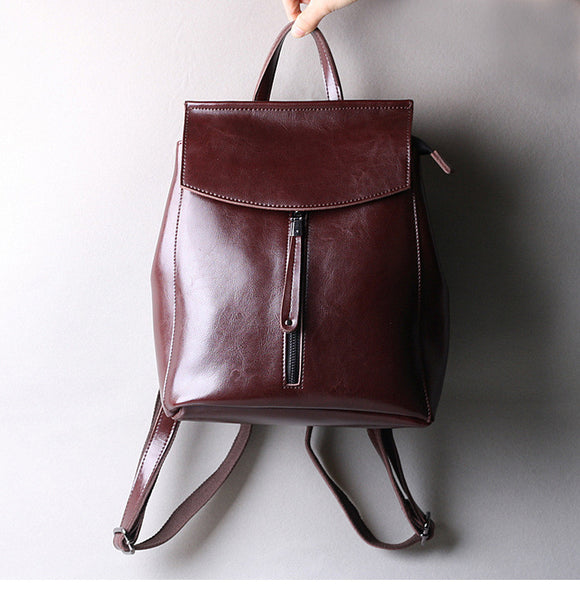 womens vintage leather backpack