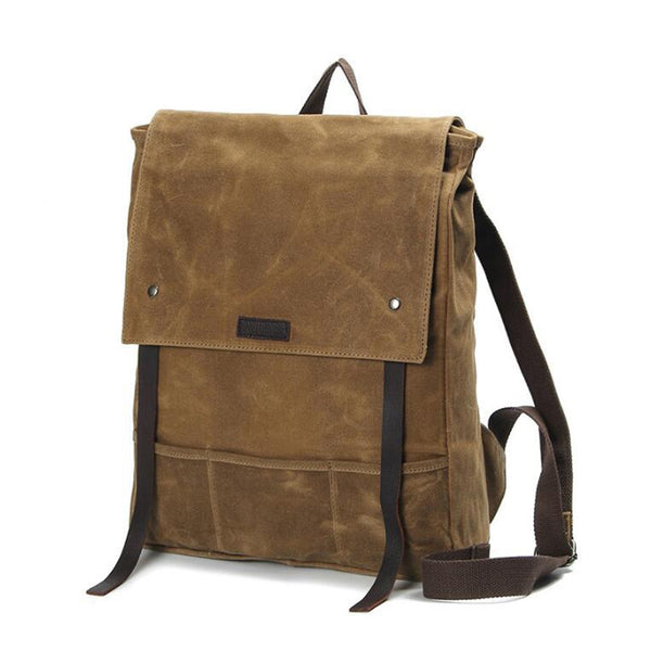 Waxed Canvas Leather Backpack Waterproof Rucksack Mens Canvas Backpack – ROCKCOWLEATHERSTUDIO