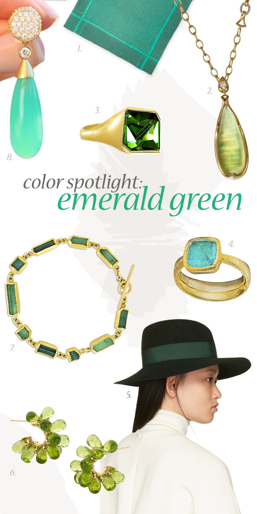 Summer to Fall Emerald Green Jewelry by Szor Collections