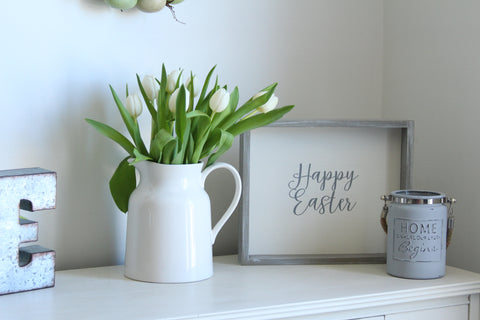 Happy easter wooden sign