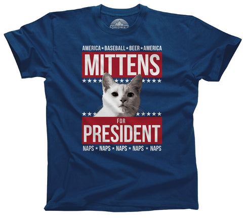 Mittens For President Funny Political Cat Tshirt