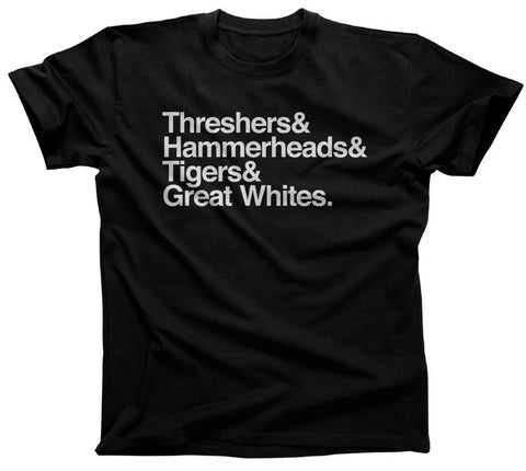 Men's Threshers And Hammerheads And Tigers And Great Whites Shark T-Shirt