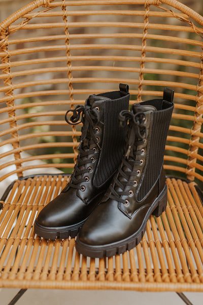 lug sole lace up boot