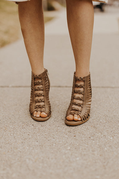 taupe 2 inch heels