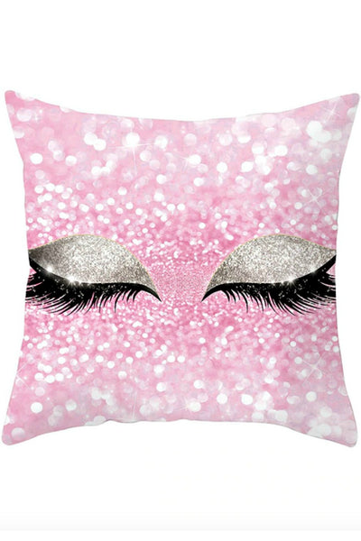 pink eyelash pillow