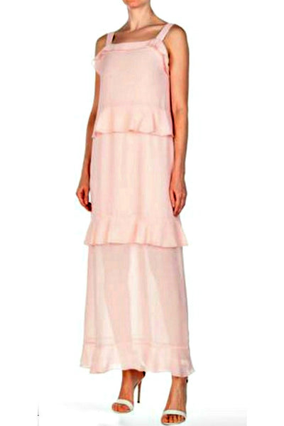 solid pink maxi dress