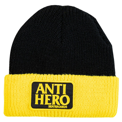 Anti-Hero | Reserve Patch Beanie - Black/Yellow