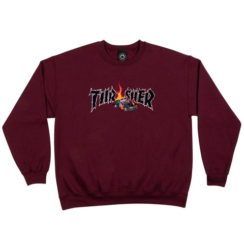 Thrasher | Cop Car Crewneck Sweatshirt - Maroon