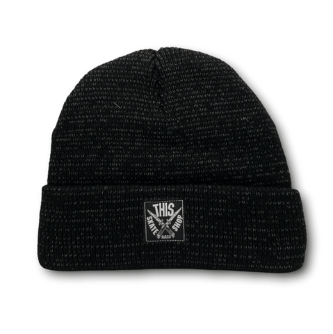 winegardspecialproducts | Knit Beanie - Reflective Black/Black Patch