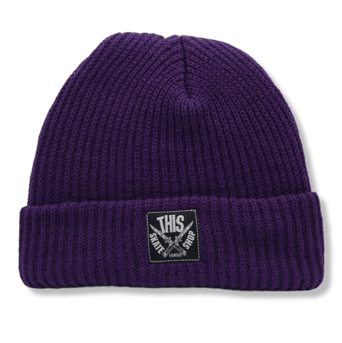 winegardspecialproducts | Knit Beanie - Purple / Black Patch