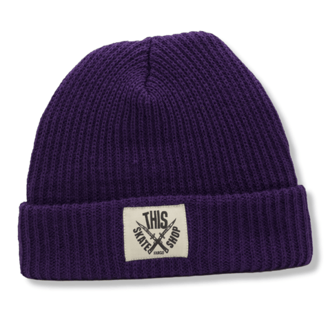 winegardspecialproducts | Knit Beanie - Purple / White Patch