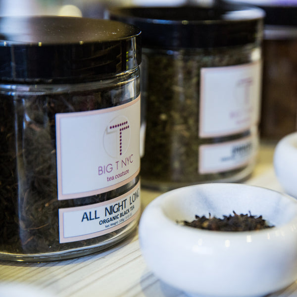 big t nyc nude collection teas, featuring all night long energizing black tea