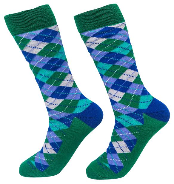 green argyle socks