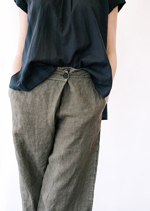olive linen pants