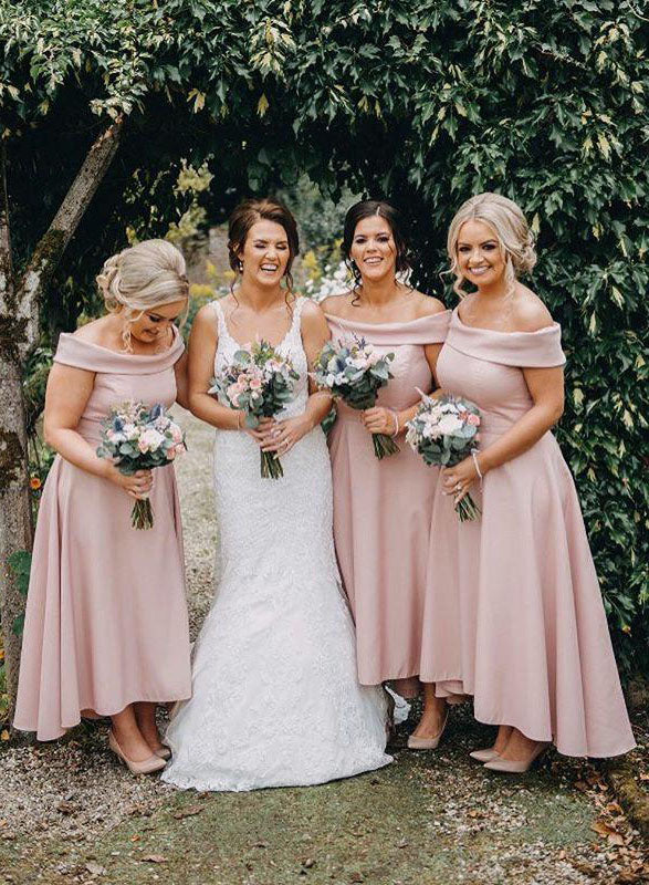 dusty pink maid of honor dress