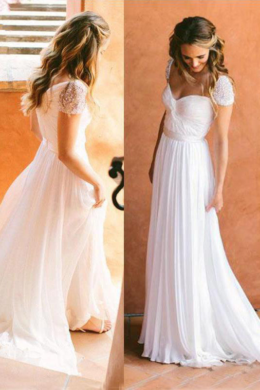 wedding dresses with cap sleeves and open back