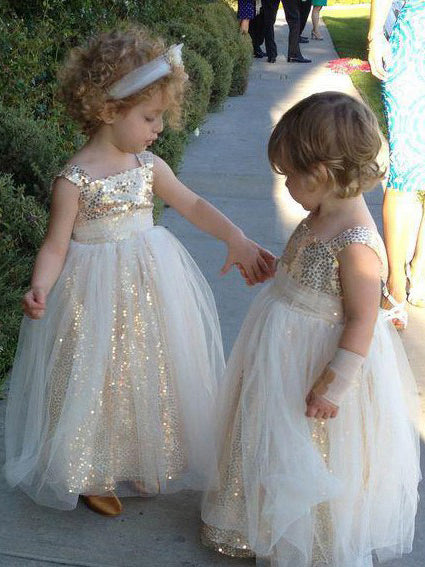 gold little girl dresses