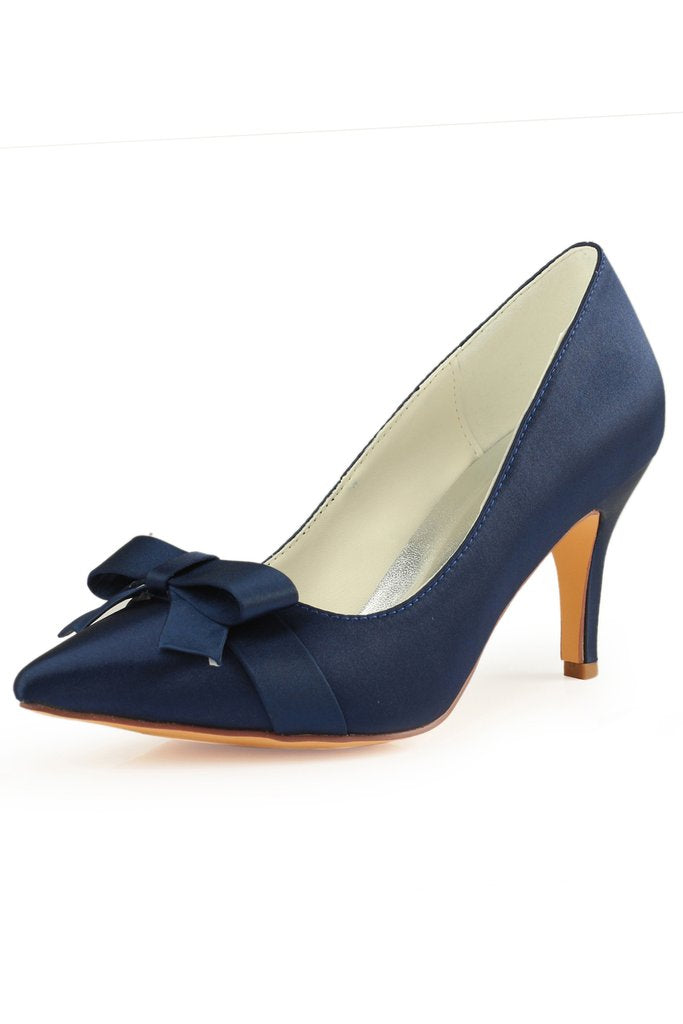 Navy Blue High Heels Wedding Shoes with 