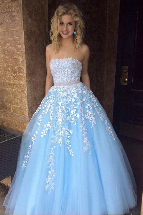 Lace Beads Sleeveless Prom Dress 